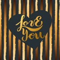 Handwritten lettering Love You Royalty Free Stock Photo