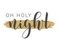 Handwritten Lettering of Oh Holy Night. Vector Stock Illustration