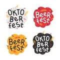 Handwritten lettering for oktoberfest celebration. Good for print poster or banner for october beer festifal. Wheat branch and doo Royalty Free Stock Photo