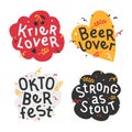 Handwritten lettering for oktoberfest. Good for poster, sticker or t-shirt print for beer festifal. Beer and kriek lambic lover qu