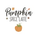 Handwritten Lettering Pumpkin Spice Latte Royalty Free Stock Photo