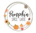 Handwritten Lettering Pumpkin Spice Latte Royalty Free Stock Photo