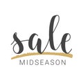 Handwritten Lettering of Sale Midseason. Vector Illustration