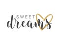 Handwritten Lettering of Sweet Dreams. Vector Illustration