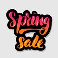 Handwritten lettering typography spring sale.