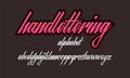 Handwritten lettering vector font aphabet. Vector illustration. Royalty Free Stock Photo