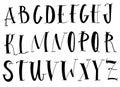 Handwritten lettering vector font aphabet on white Royalty Free Stock Photo