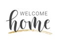 Handwritten Lettering of Welcome Home. Vector Illustration Royalty Free Stock Photo