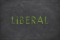 Handwritten Liberal on a black rough background as a JPG file Royalty Free Stock Photo