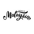 Handwritten Malaysia tourism logo. Modern print for souveniers. Logotype for banner, website, postcard.
