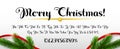 Handwritten Merry Christmas font. Set of cursive uppercase and lowercase latin alphabet letters, numbers.