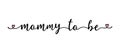 Handwritten MOMMY TO BE quote as logo, header, headline. Script Lettering for greeting card, poster, flyer, banner. Modern