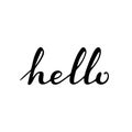 Hello simple hand drawn lettering greeting composition