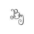 Handwritten monogram BJ icon