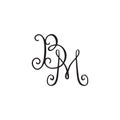 Handwritten monogram BM icon