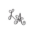 Handwritten monogram LA icon