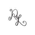 Handwritten monogram RL icon