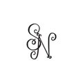 Handwritten monogram SN icon