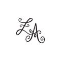 Handwritten monogram ZA icon