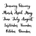 Handwritten months of the year: January, February, March, April, May, June, July, August, September, October, November