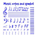 Handwritten musical notes Royalty Free Stock Photo