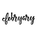 Handwritten names of months February. Calligraphy words for calendars and organizers.