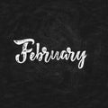 Handwritten names of months: February. Calligraphy words for calendars and organizers.