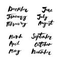 Handwritten Names of months.