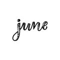 Handwritten names of months - June. Calligraphy words for calendars and organizers.