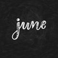 Handwritten names of months - June. Calligraphy words for calendars and organizers.