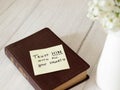 Trust GOD Jesus Christ LORD have faith and hope with all your heart. Closed Bible. Royalty Free Stock Photo