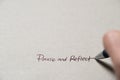 Handwritten Pause and Reflect Note Royalty Free Stock Photo