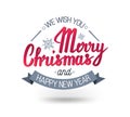 The handwritten phrase We wish you a Merry Christmas and happy New Year