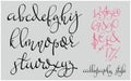 Handwritten pointed pen flourish font