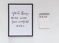 Handwritten quote with to - do list, in lettering, courageous quote