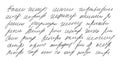 Handwritten scribble ink letter. Freehand text note. Unreadable doodle write by pencil isolated on white background. Illegible Royalty Free Stock Photo