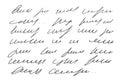 Handwritten scribble letter. Freehand text note. Unreadable doodle write by pen isolated on white background. Illegible cursive Royalty Free Stock Photo