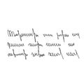 Handwritten scribble poem letter. Freehand text verse note. Unreadable doodle rough draft write by pen isolated on white Royalty Free Stock Photo