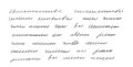 Handwritten scribble words, sentence letter. Freehand text note. Unreadable doodle write by pen isolated on white background. Royalty Free Stock Photo