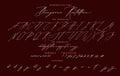 Handwritten script cursive calligraphy font Buongiorno Italian hello Rastellino vector alphabet set