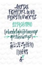 Handwritten script font Royalty Free Stock Photo