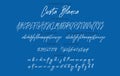 Handwritten script font vector alphabet Costa Blanca set