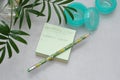 Handwritten shopping list on A Post-it Sticky Notes Royalty Free Stock Photo