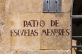 Handwritten sign on the wall in Salamanca in traditional style