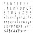 Handwritten simple vector alphabet set