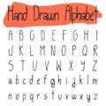 Handwritten simple vector alphabet set