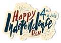 Handwritten text for holiday Independence Day of the United Stat