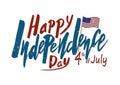 Handwritten text for holiday Independence Day of the United Stat