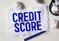 Handwritten text showing Credit Score Royalty Free Stock Photo