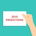 Handwritten text showing 2019 Predictions Royalty Free Stock Photo